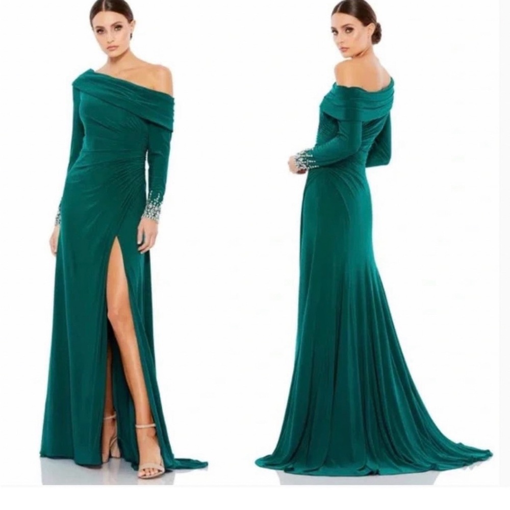 Mac Duggal evening gown, emerald, mother of bride or groom